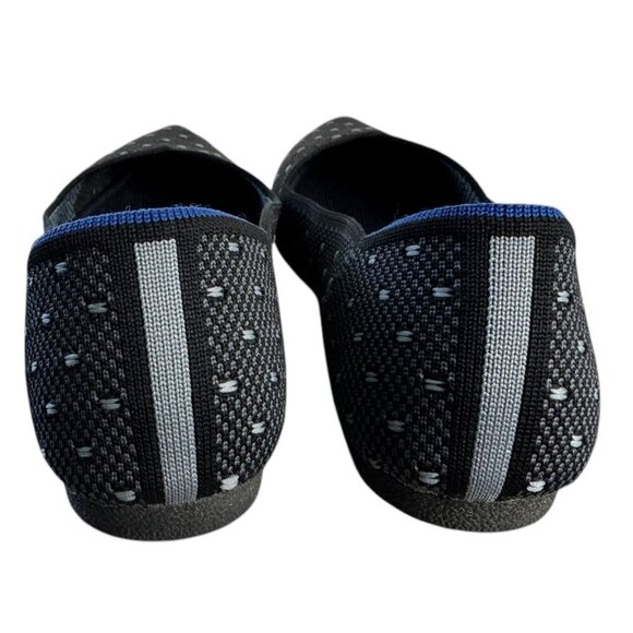 EVGLOW Knit Dark Blue Ballet Flat Slip On Polka Dot Comfort Shoes Women's Size 8 - Picture 6 of 9
